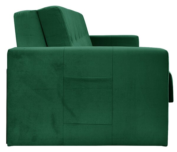 Sofa 5-osobowa BOMO SMALL rozkładana sofa z funkcją spania + mata kokosowa zielona