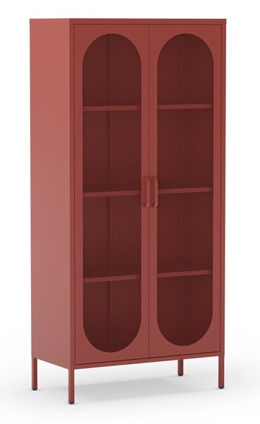 Ceglasta metalowa szafka 80x170x40 cm Diora – Marckeric