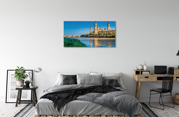 Duży obraz na płótnie Majestatyczna Katedra nad Rzeką