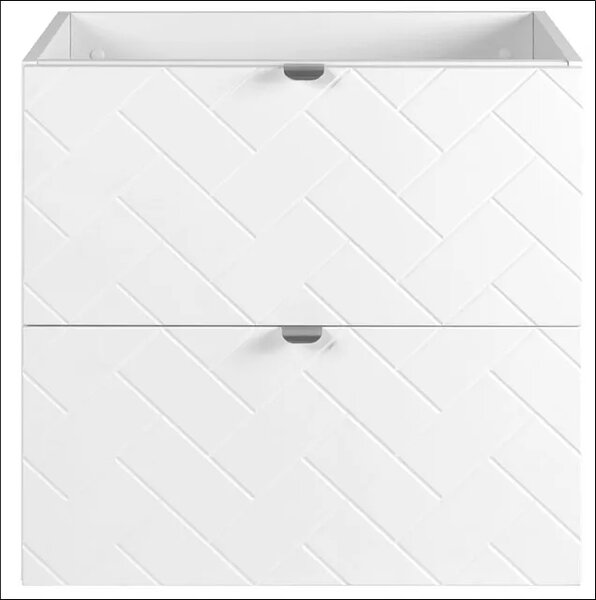 Biała wisząca szafka pod umywalkę z 2 szufladami 60 cm A9-A43