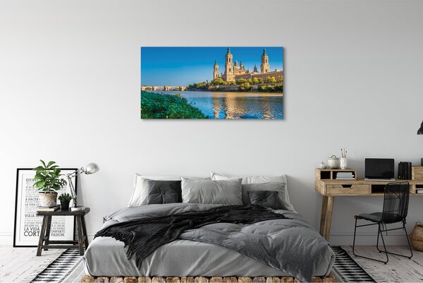Duży obraz na płótnie Majestatyczna Katedra nad Rzeką