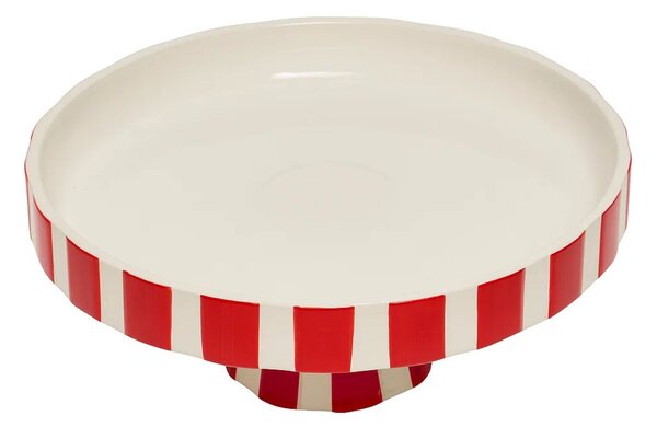 Ceramiczna patera świąteczna, czerwono-biała, Ø 27 cm