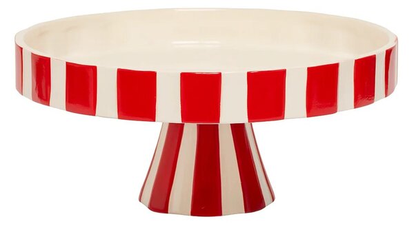 Ceramiczna patera świąteczna, czerwono-biała, Ø 27 cm