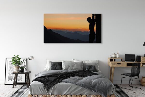 Obraz canvas na ścianę Ukrzyżowany Jezus o Zachodzie Słońca
