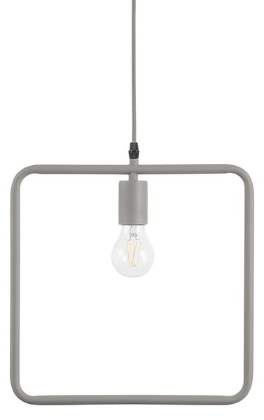 Lampa sufitowa wisząca metalowa nowoczesna industrialna jasnoszara Lerma Beliani