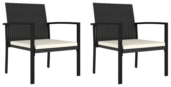 Krzesła ogrodowe, 2 szt., rattan pe, czarne