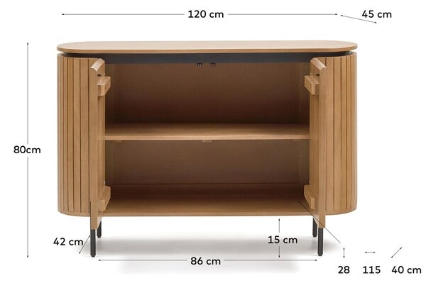 Niska komoda z litego drewna mango 120x80 cm Licia – Kave Home