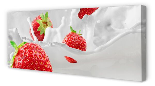 Obraz na płótnie Truskawki w Białym Mleku