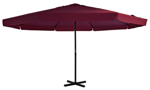 Parasol ogrodowy na słupku aluminiowym, 500 cm, bordowy