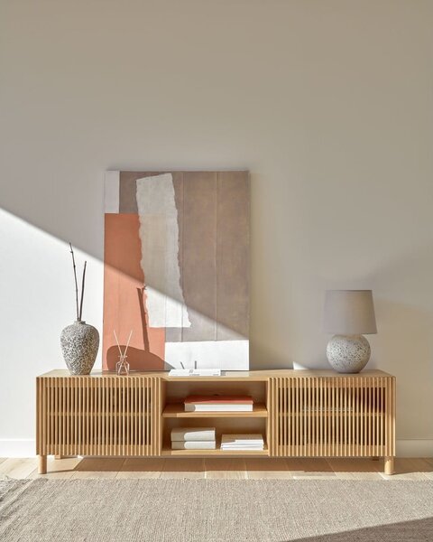 Szafka pod TV w dekorze dębu 180x50 cm Beyla – Kave Home