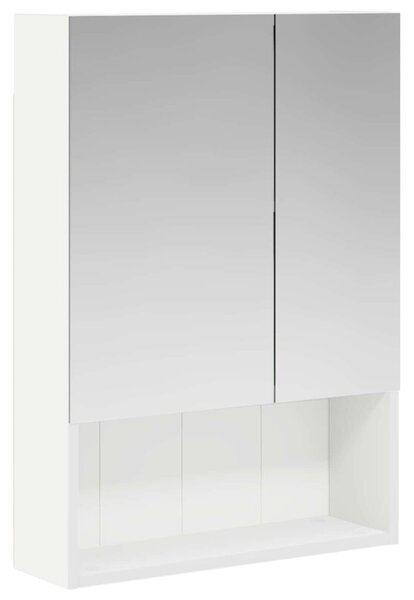 Szafka z lustrem do łazienki z półką biały 50 x 14,5 x 70 cm
