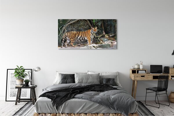 Obraz canvas na ścianę Tygrys w Dżungli