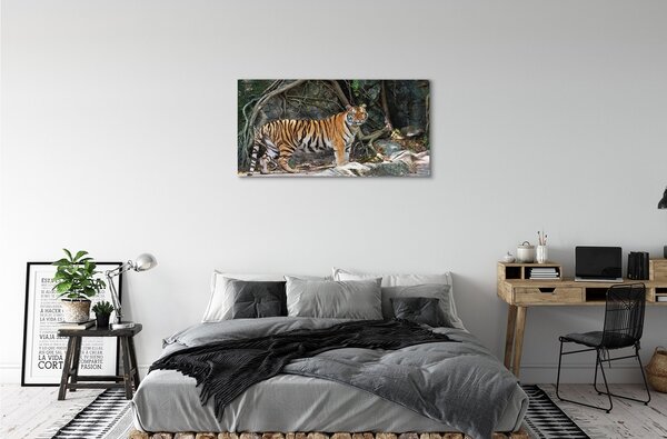 Obraz canvas na ścianę Tygrys w Dżungli