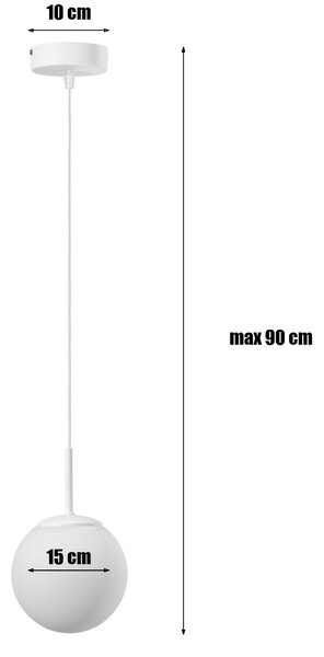 Lampa wisząca Aurelia biała z 1 kulistym kloszem
