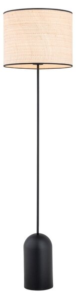 Czarno rattanowa lampa podłogowa stojąca z abażurem Emibig 1324/LP1 Aspen E27 142cm