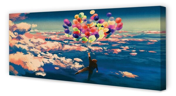 Obraz drukowany na płótnie Balony na Niebie z Chmurami