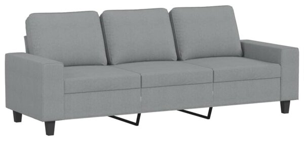 Sofa 3-osobowa, jasnoszara, 180 cm, tapicerowana tkaninÄ