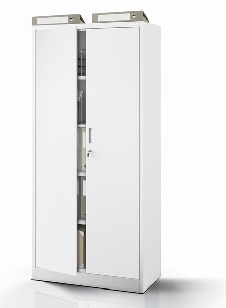 Szafa biurowa na dokumenty z 4 półkami szara, 1750x800x400 mm: JAN