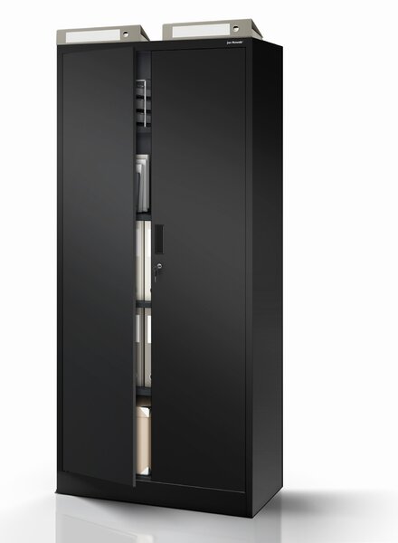 Szafa metalowa biurowa z 4 półkami czarna, 1750x800x400 mm: JAN Compact