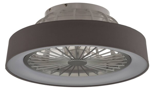 Wentylator sufitowy LED Lindby Mace, szary, Ø 47 cm, cichy, CCT Mace Lindby, możliwość ściemniania, aluminiowy / szary / cynkowy, salon / jadalnia, tworzywo sztuczne, nowoczesny
