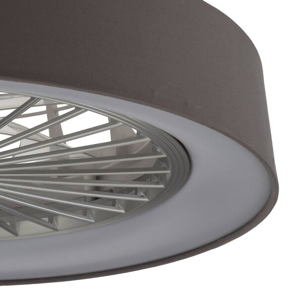 Wentylator sufitowy LED Lindby Mace, szary, Ø 47 cm, cichy, CCT Mace Lindby, możliwość ściemniania, aluminiowy / szary / cynkowy, salon / jadalnia, tworzywo sztuczne, nowoczesny