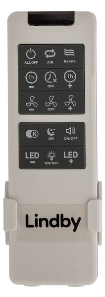 Wentylator sufitowy LED Lindby Mace, szary, Ø 47 cm, cichy, CCT Mace Lindby, możliwość ściemniania, aluminiowy / szary / cynkowy, salon / jadalnia, tworzywo sztuczne, nowoczesny