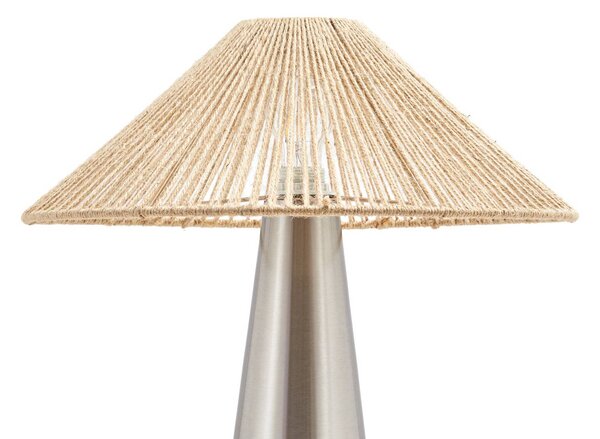 Lampa stołowa Stephane Lucande, kremowy / amber, salon / jadalnia, tkanina / materiał / jedwab, nowoczesny