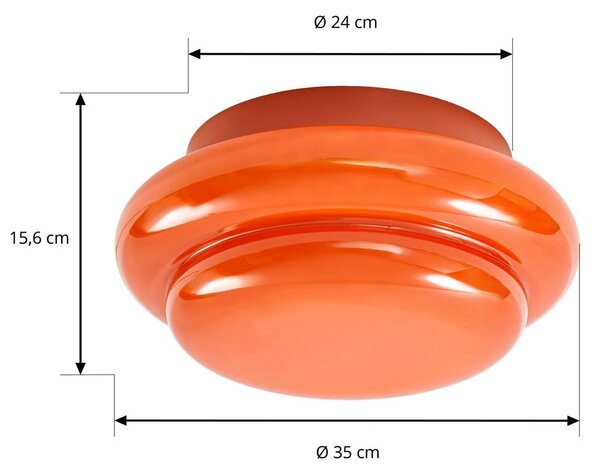 Lampa sufitowa Leilani Lucande, możliwość ściemniania, żółty / pomarańczowy, salon / jadalnia, szkło, design