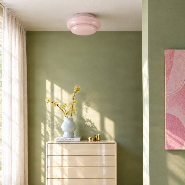 Lampa sufitowa Leilani Lucande, możliwość ściemniania, fioletowy / różowy / bladoróżowy, salon / jadalnia, szkło, design