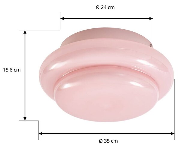 Lampa sufitowa Leilani Lucande, możliwość ściemniania, fioletowy / różowy / bladoróżowy, salon / jadalnia, szkło, design