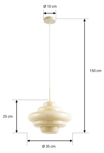 Lampa wisząca Leilani Lucande, możliwość ściemniania, żółty / pomarańczowy, salon / jadalnia, szkło, design