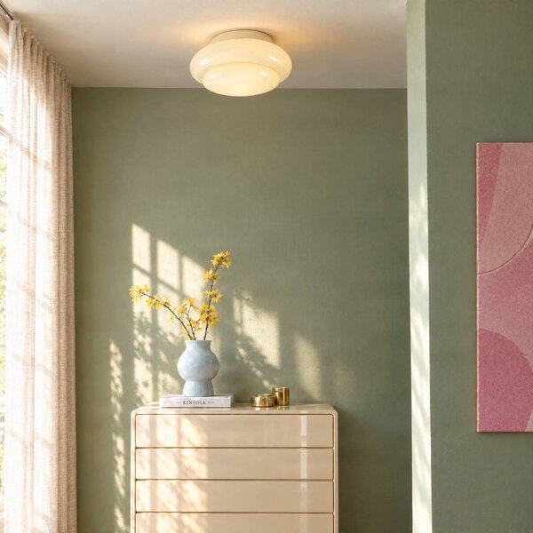Lampa sufitowa Leilani Lucande, możliwość ściemniania, żółty / pomarańczowy, salon / jadalnia, szkło, design