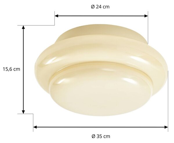 Lampa sufitowa Leilani Lucande, możliwość ściemniania, żółty / pomarańczowy, salon / jadalnia, szkło, design