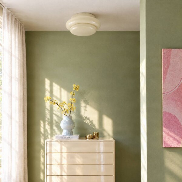 Lampa sufitowa Leilani Lucande, możliwość ściemniania, żółty / pomarańczowy, salon / jadalnia, szkło, design