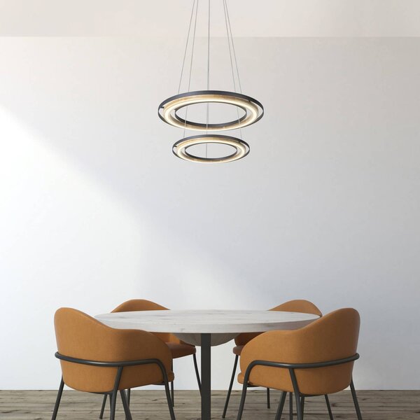 Globo Lampa wisząca Rilas, możliwość ściemniania, czarny, salon / jadalnia, metal