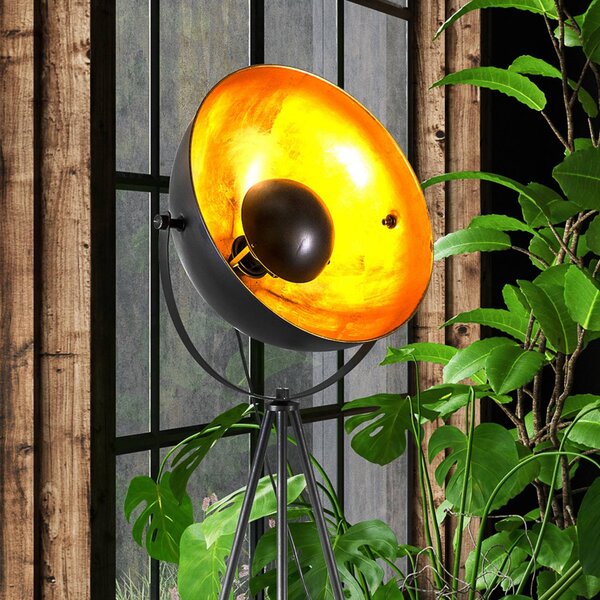 Globo Lampa stojąca Timo, czarny, salon / jadalnia, metal