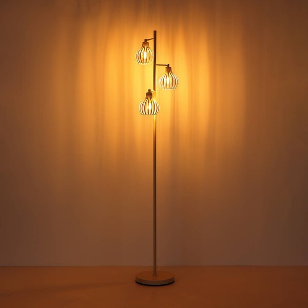 Globo Lampa stojąca Mateo, kremowy / amber, salon / jadalnia, metal