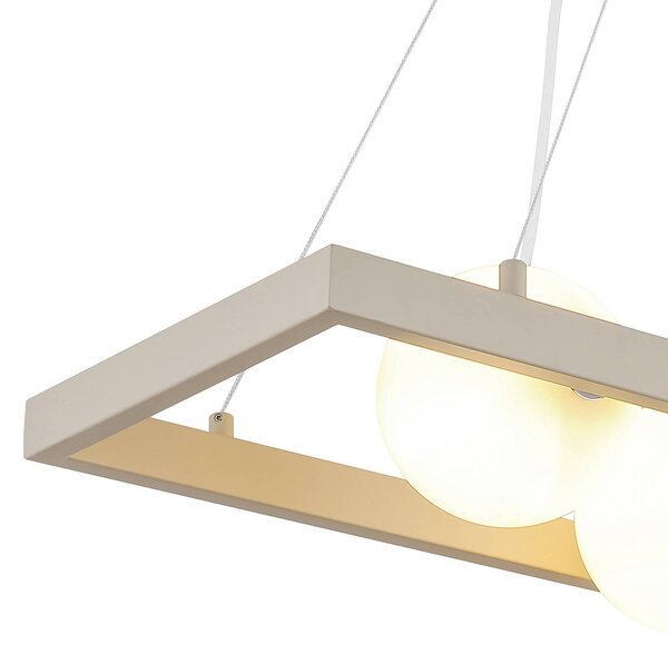 Globo Lampa wisząca Nanda, możliwość ściemniania, kremowy / amber, salon / jadalnia, szkło