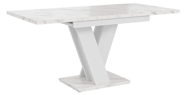 MebleMWM Stół rozkładany MASIV | 120-160x80 | Biały marmur