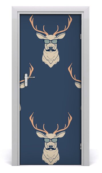 Naklejka samoprzylepna na drzwi Hipsterskie jelenie