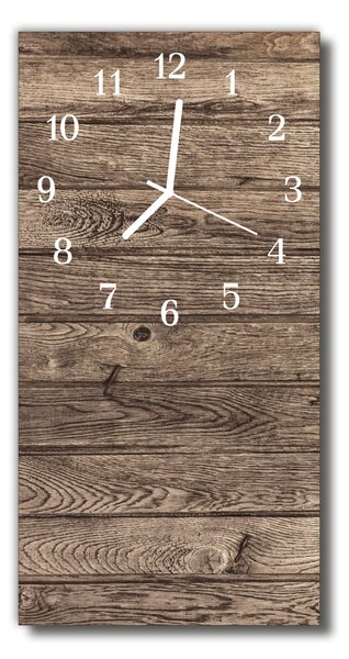 Zegar Szklany Pionowy Drewno drukowany brązowy