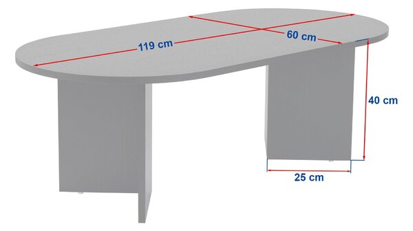Stolik konferencyjny SAVERO, dąb Sapphire