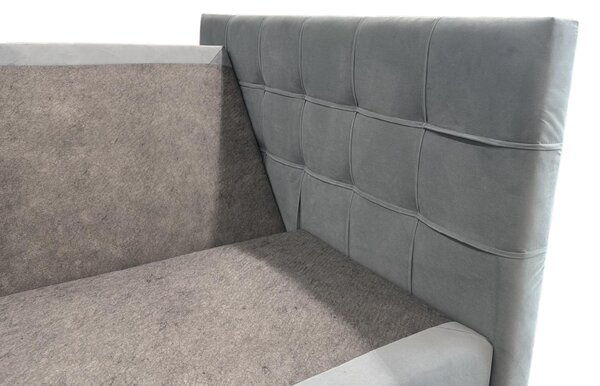 Tapicerowane łóżko kontynentalne DIRELIS TRINITY 140x200 cm szare Materac: Materac sprężynowy Bonell