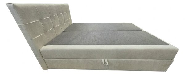 Tapicerowane łóżko kontynentalne DIRELIS VIBE 140x200 cm kremowe Materac: Materac sprężynowy Bonell