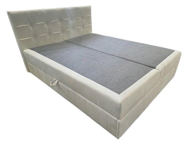 Tapicerowane łóżko kontynentalne DIRELIS VIBE 140x200 cm kremowe Materac: Materac sprężynowy Bonell
