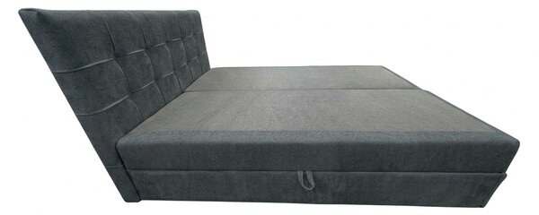 Tapicerowane łóżko kontynentalne DIRELIS VIBE 140x200 cm ciemnoszare Materac: Materac sprężynowy Bonell