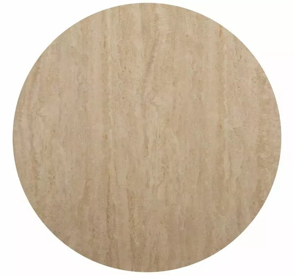 Okrągły stół jadalniany TALIA 90 cm z ceramicznym blatem z trawertynu, beżowy