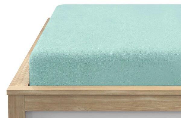 Prześcieradło z mikropluszu SOFT 90x200 cm w kolorze miętowym