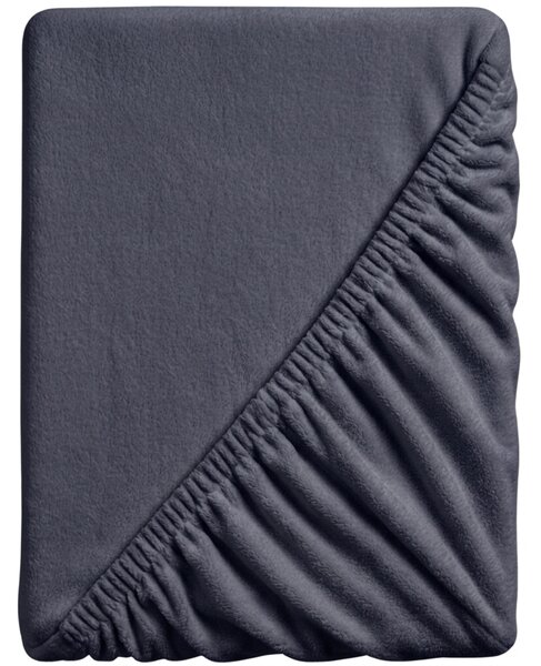 Prześcieradło z mikropluszu SOFT BRONE 90x200 cm antracytowy szare