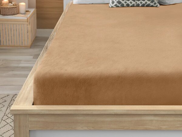 Prześcieradło z mikropluszu SOFT 90x200 cm beżowe